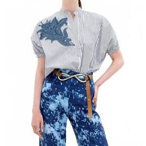 NEW SILVIA TCHERASSI susanne blouse in white/ blue